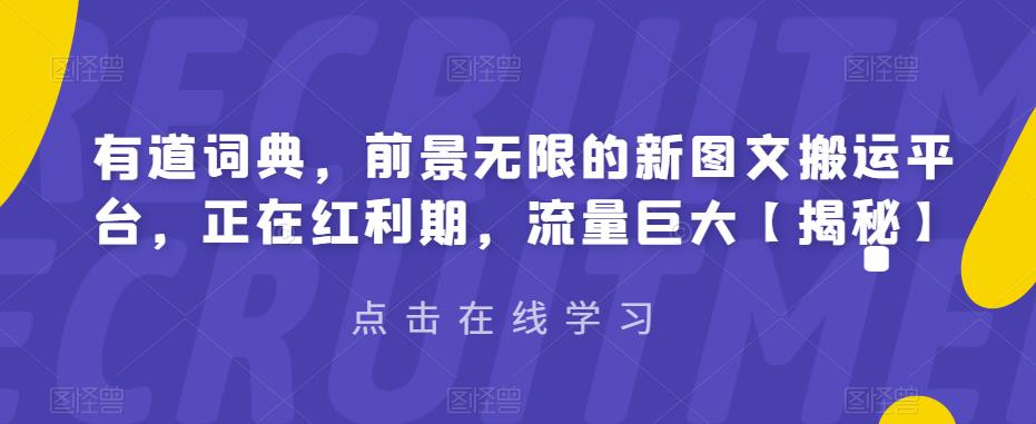 有道词典，前景无限的新图文搬运平台，正在红利期，流量巨大【揭秘】-副业宝典