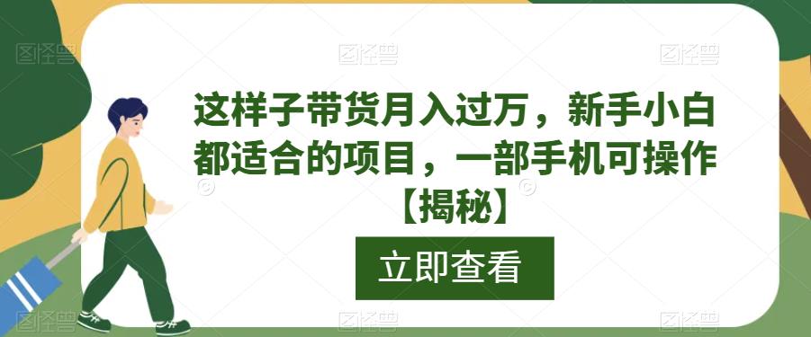 这样子带货月入过万，新手小白都适合的项目，一部手机可操作【揭秘】-副业宝典