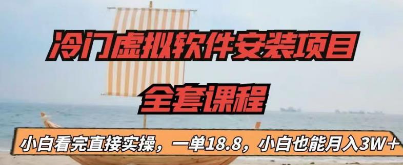 冷门虚拟软件安装项目，一单18.8，小白也能月入3W＋【揭秘】-副业宝典