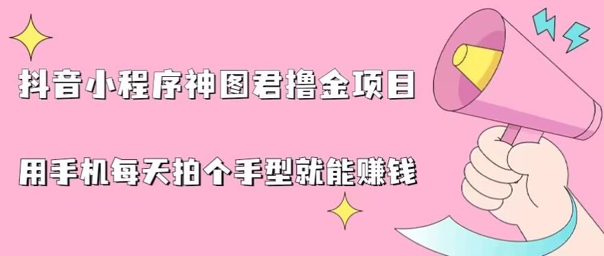 抖音小程序神图君撸金项目，用手机每天拍个手型挂载一下小程序就能赚钱【揭秘】-副业宝典