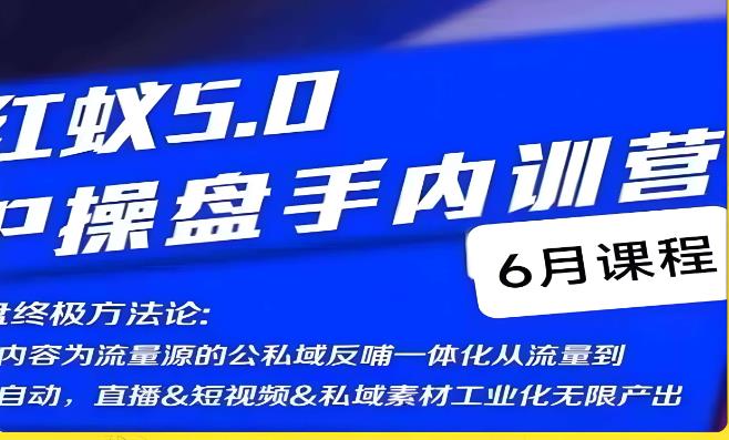 红蚁5.0IP操盘手内训营，IP操盘终极方法论-副业宝典