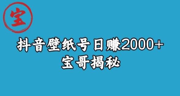 宝哥抖音壁纸号日赚2000+，不需要真人露脸就能操作【揭秘】-副业宝典