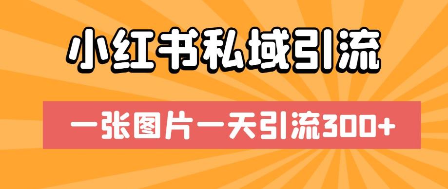 小红书私域引流，一张图片一天引流300+【揭秘】-副业宝典