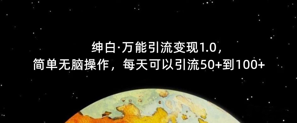 【推荐】绅白·万能引流变现1.0，简单无脑操作，每天可以引流50+到100+-副业宝典