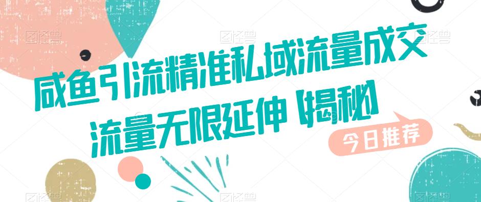 咸鱼引流精准私域流量成交流量无限延伸【揭秘】-副业宝典