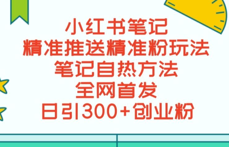 最新小红书笔记精准推送2000+精准粉，单日导流私欲最少300【脚本+教程】-副业宝典
