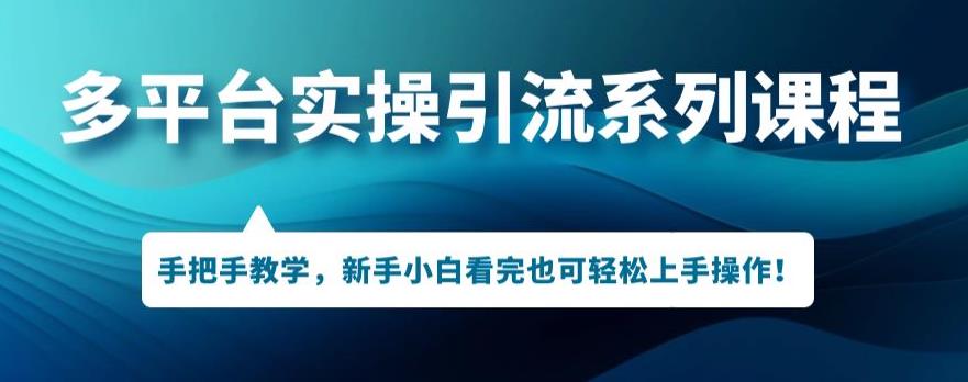 多平台引流实操系列课程，新手小白看完也可轻松上手进行引流操作-副业宝典