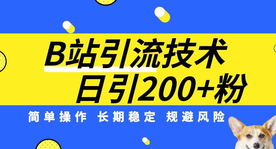 B站引流技术：每天引流200精准粉，简单操作，长期稳定，规避风险-副业宝典