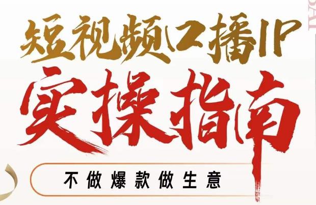 周百见·短视频口播IP实操指南视频课，不做爆款做生意-副业宝典