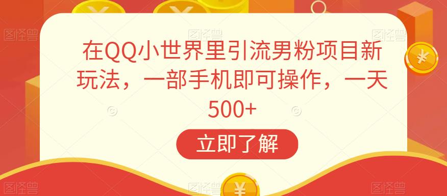 在QQ小世界里引流男粉项目新玩法，一部手机即可操作，一天500+【揭秘】-副业宝典