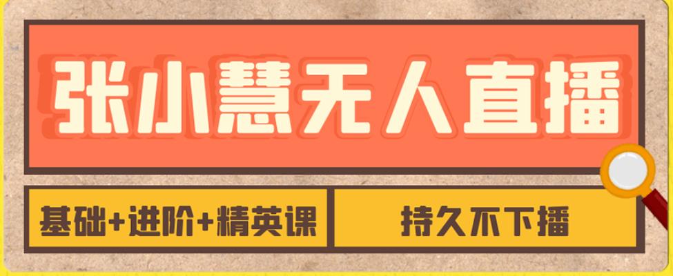 张小慧无人直播精英课，基础+进阶+精英课，持久不下播-副业宝典