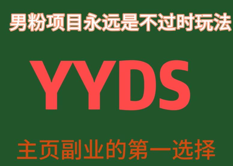 YYDS男粉项目永远是不过时玩法，主业副业的第一选择【揭秘】-副业宝典
