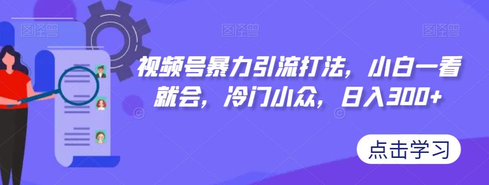 视频号暴力引流打法，小白一看就会，冷门小众，日入300+【揭秘】-副业宝典