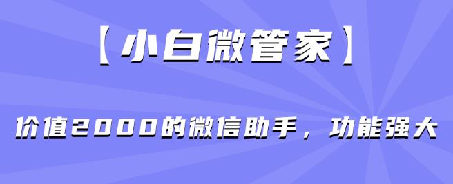 【小白微管家】价值2000的微信助手，功能强大-副业宝典