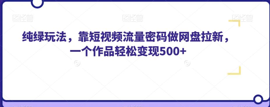 纯绿玩法，靠短视频流量密码做网盘拉新，一个作品轻松变现500+【揭秘】-副业宝典