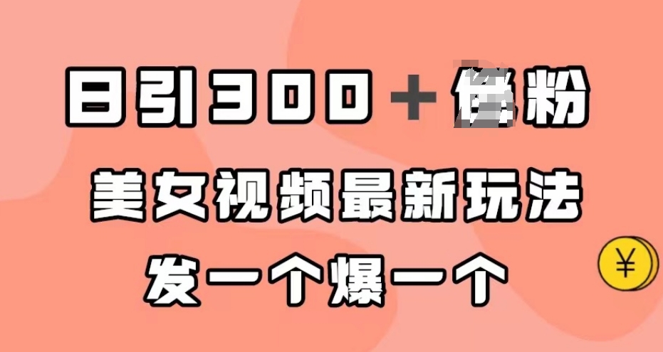 日引300＋男粉，美女视频最新玩法，发一个爆一个【揭秘】-副业宝典