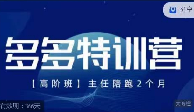 纪主任·多多特训营高阶班【9月13日更新】，拼多多最新玩法技巧落地实操-副业宝典