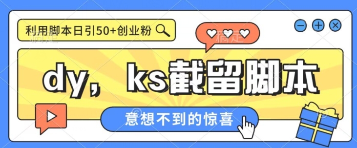 全网首发抖音快手全自动直播间截留创业粉，全行业精准粉技术【脚本+教程】-副业宝典