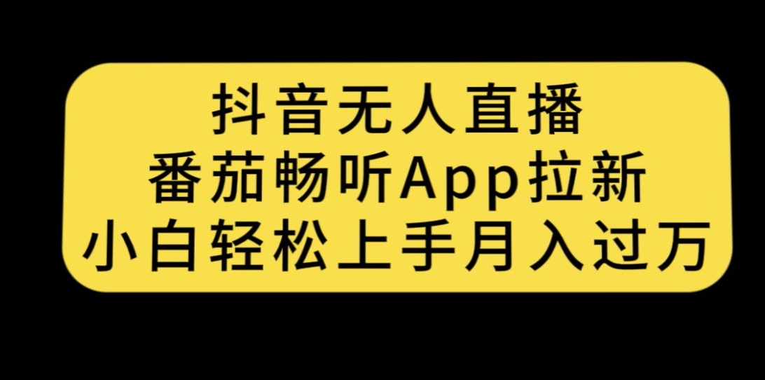 抖音无人直播，番茄畅听APP拉新，小白轻松上手月入过万-副业宝典