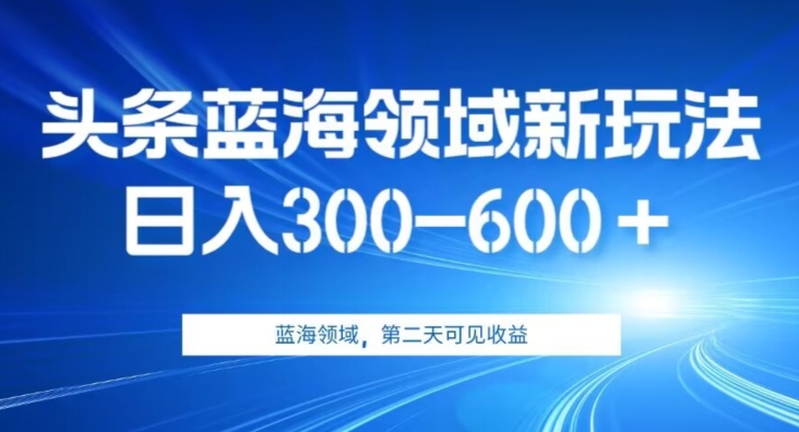 AI头条野路子蓝海领域新玩法2.0，日入300-600＋，附保姆级教程【揭秘】-副业宝典