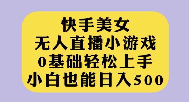 快手美女无人直播小游戏，0基础轻松上手，小白也能日入500【揭秘】-副业宝典