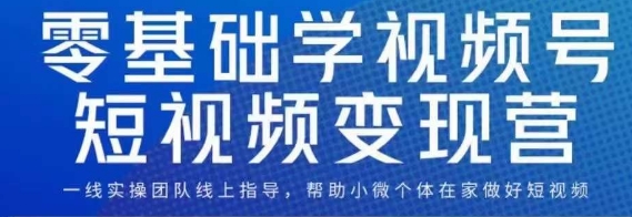 0基础学视频号短视频变现，适合新人学习的短视频变现课-副业宝典