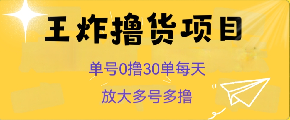 王炸撸货项目，单号0撸30单每天，多号多撸【揭秘】-副业宝典