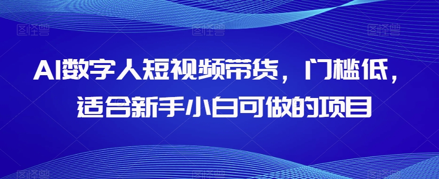 AI数字人短视频带货，门槛低，适合新手小白可做的项目-副业宝典