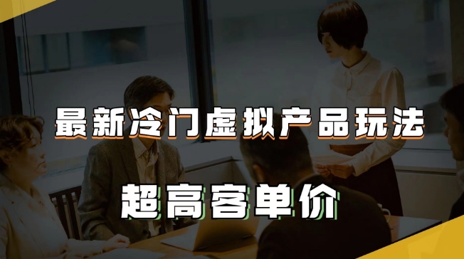 最新冷门虚拟产品玩法，超高客单价，月入2-3万＋【揭秘】-副业宝典