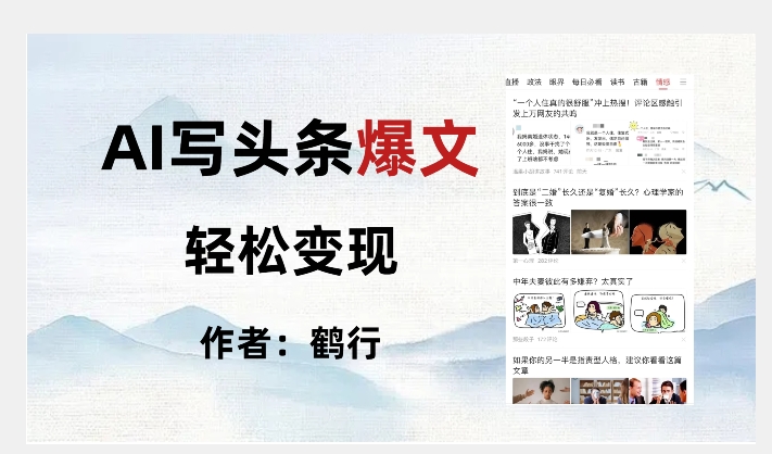 暴力拆解AI写头条爆文，轻松日入500+-副业宝典