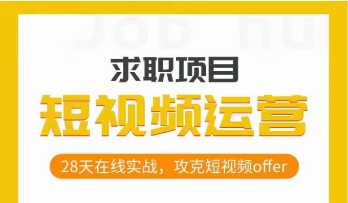 短视频运营求职实操项目，28天在线实战，攻克短视频offer-副业宝典