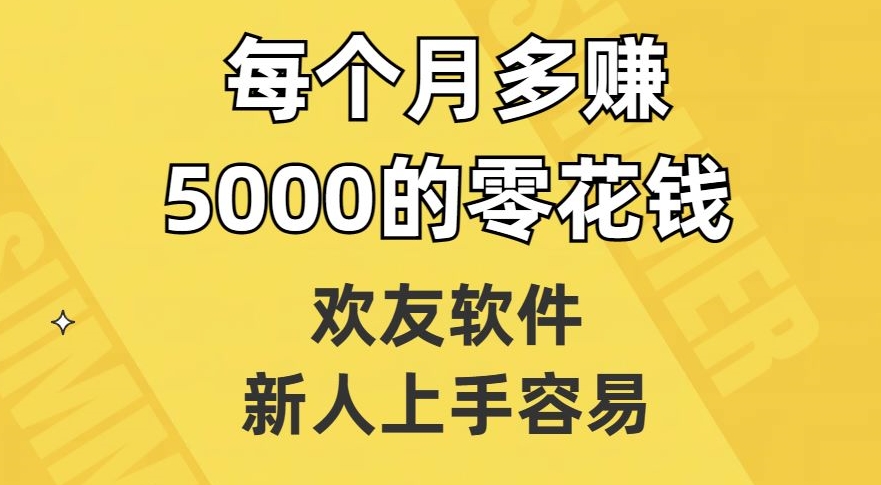 欢友软件，新人上手容易，每个月多赚5000的零花钱【揭秘】-副业宝典