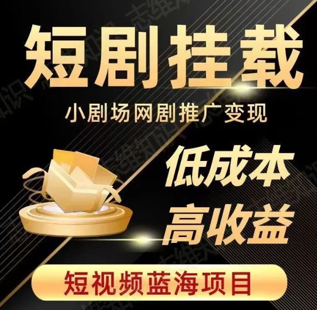2023短视频蓝海项目，抖音快手短剧推广变现教程，低成本高收益-副业宝典