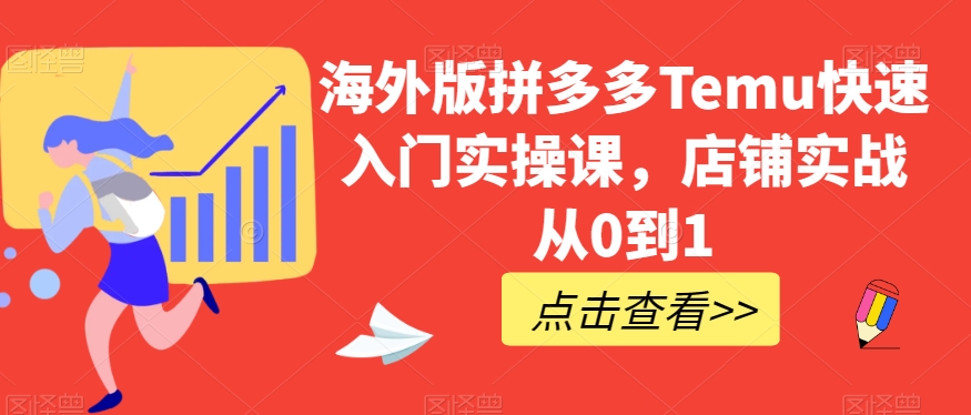 海外版拼多多Temu快速入门实操课，店铺实战从0到1-副业宝典