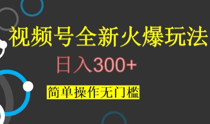 视频号最新爆火玩法，日入300+，简单操作无门槛【揭秘】-副业宝典