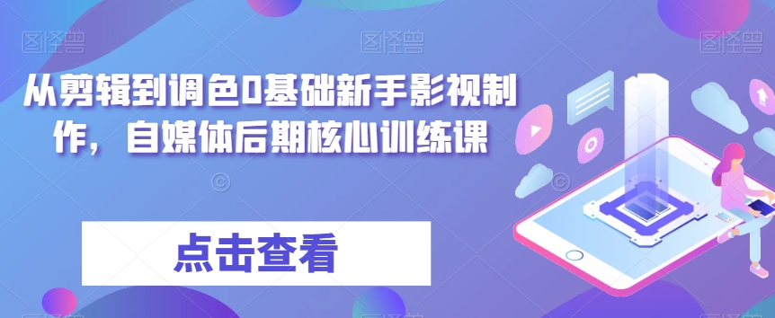 从剪辑到调色0基础新手影视制作，自媒体后期核心训练课-副业宝典
