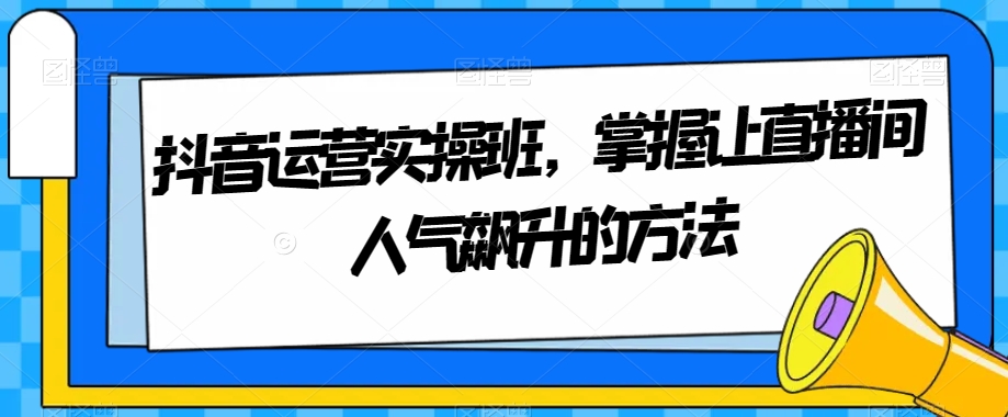 抖音运营实操班，掌握让直播间人气飙升的方法-副业宝典