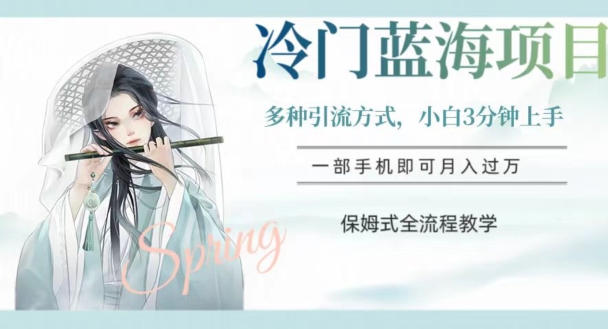冷门蓝海项目，操作简单，小白3分钟上手，多种引流方式，保姆式全流程教学【揭秘】-副业宝典