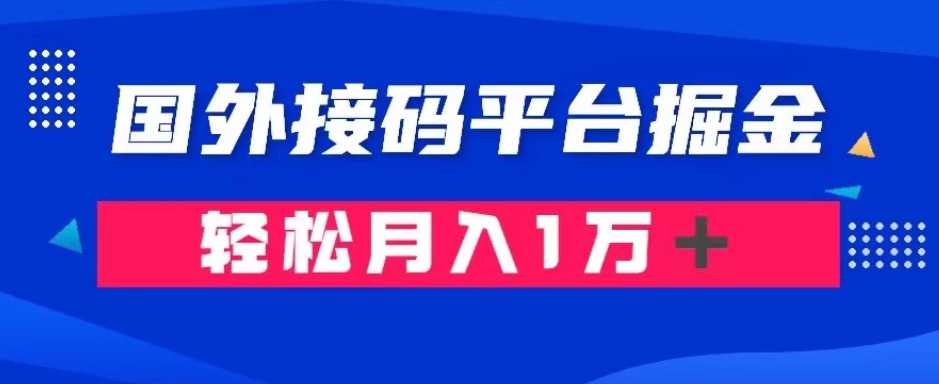 通过国外接码平台掘金：成本1.3，利润10＋，轻松月入1万＋【揭秘】-副业宝典