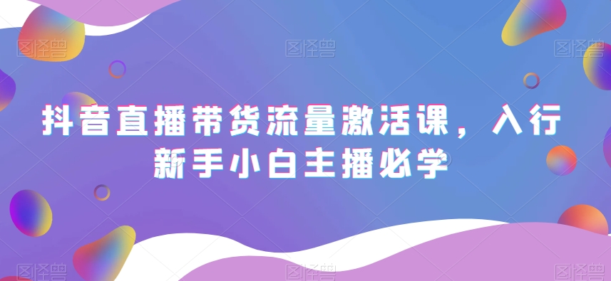 抖音直播带货流量激活课，入行新手小白主播必学-副业宝典