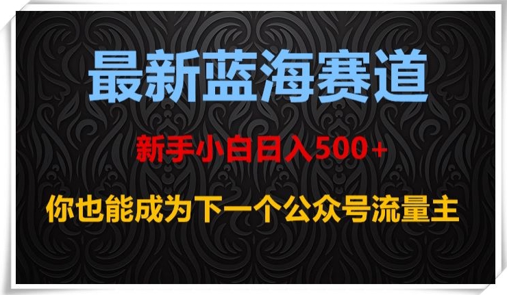 最新蓝海赛道，新手小白日入500+，你也能成为下一个公众号流量主【揭秘】-副业宝典