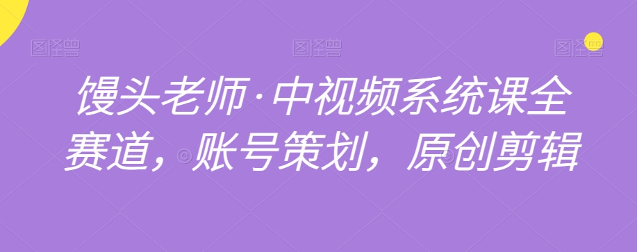 馒头老师·中视频系统课全赛道，账号策划，原创剪辑-副业宝典