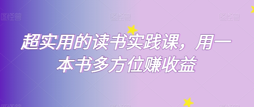 超实用的读书实践课，用一本书多方位赚收益-副业宝典
