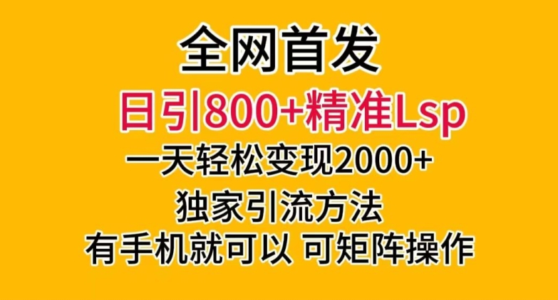 全网首发！日引800+精准老色批，一天变现2000+，独家引流方法，可矩阵操作【揭秘】-副业宝典