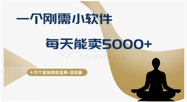 十万个富翁修炼宝典之17.一个刚需小软件，每天能卖5000+-副业宝典