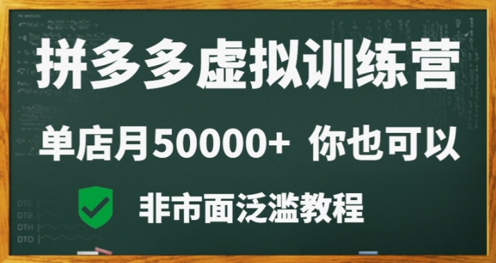 拼多多虚拟电商训练营月入30000+你也行，暴利稳定长久，副业首选-副业宝典