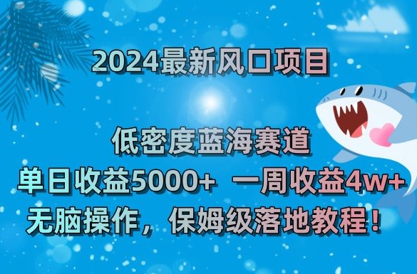 2024最新风口项目，低密度蓝海赛道，单日收益5000+，一周收益4w+！-副业宝典