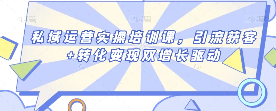 私域运营实操培训课，引流获客+转化变现双增长驱动-副业宝典