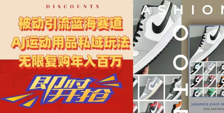 被动引流蓝海赛道，AJ运动用品私域玩法，无限复购年入百万-副业宝典