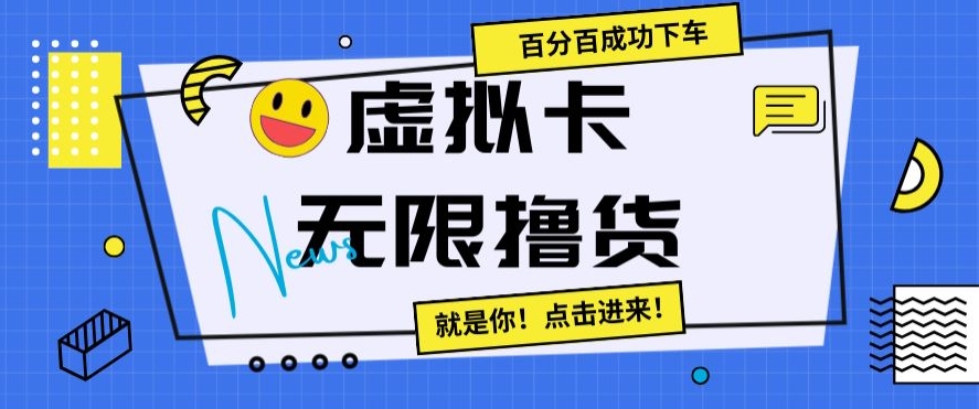 虚拟卡无限撸货，百分百成功下车【仅揭秘】-副业宝典